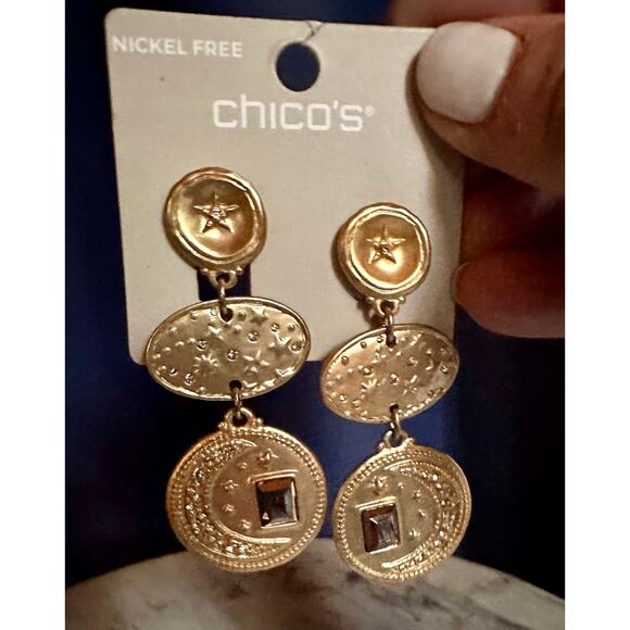 Chicos New Old Stock Gold clip Earrings - Picture 4 of 4